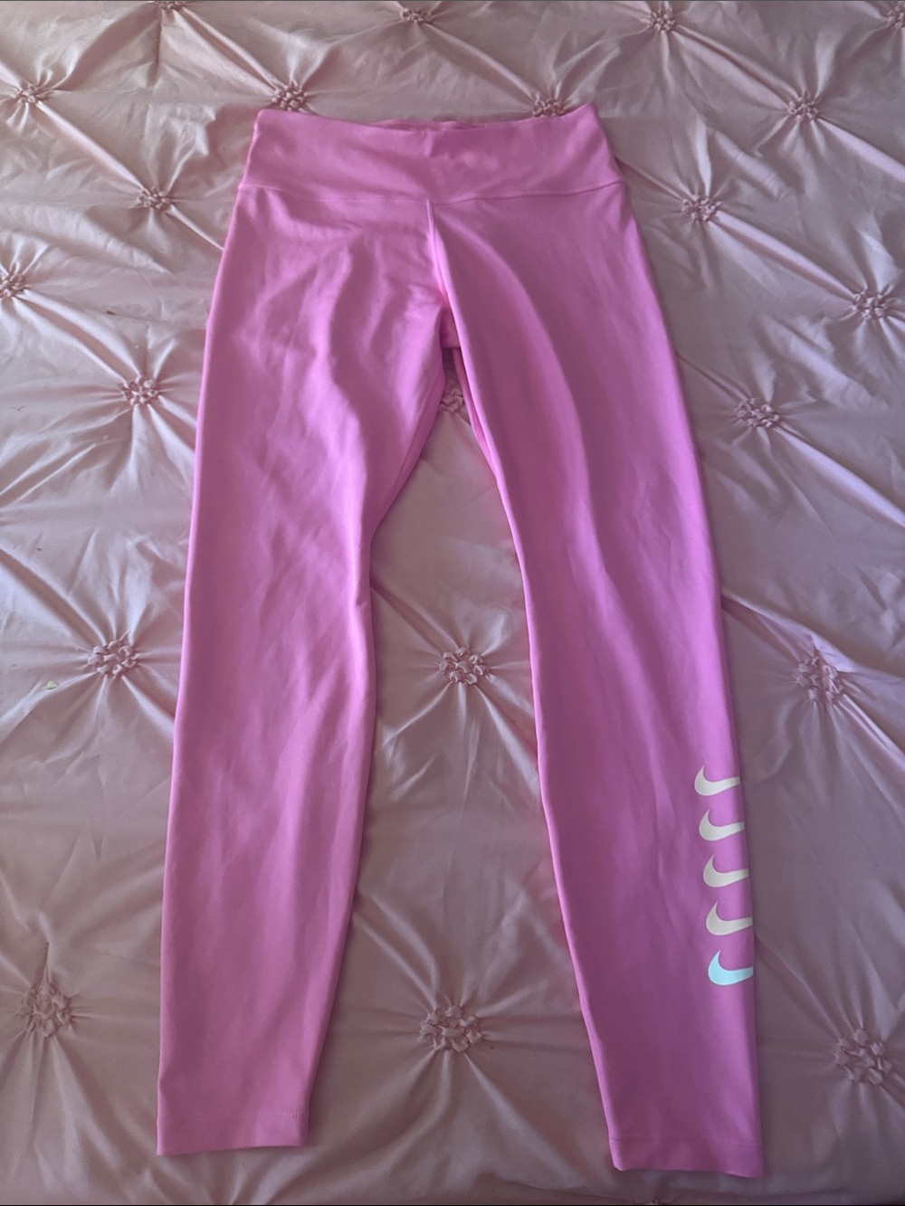 Nike Pink Girls' Leggings with Side Swoosh Stack